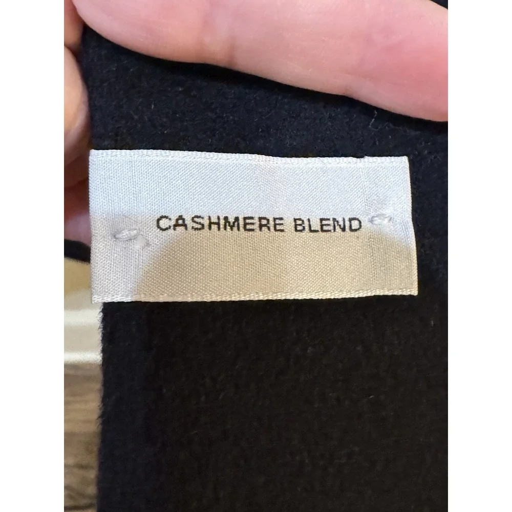 Anne Klein Black Wool CASHMERE Blend Coat Women's Size 4 Classic Tailored Long